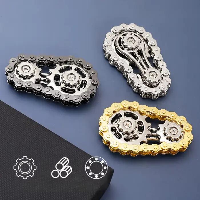 Pignons volant d'inertie gyroscope Fidget Spinner anti-stress anxiété chaînes de vélo en métal EDC S