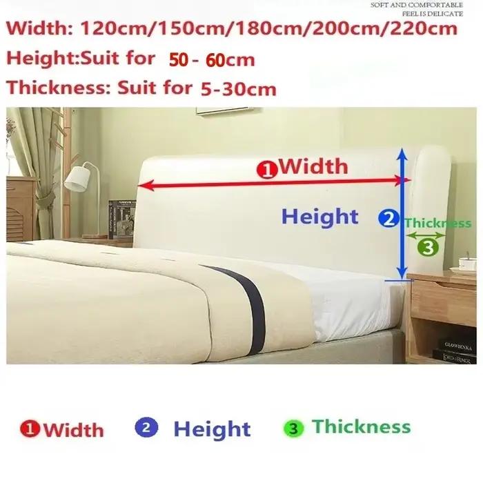 Housse de tête de lit en Spandex tissu Jacquard pour dossier de lit couleurs unies extensibles et antipoussière pour chambre élégante occasions spéciales