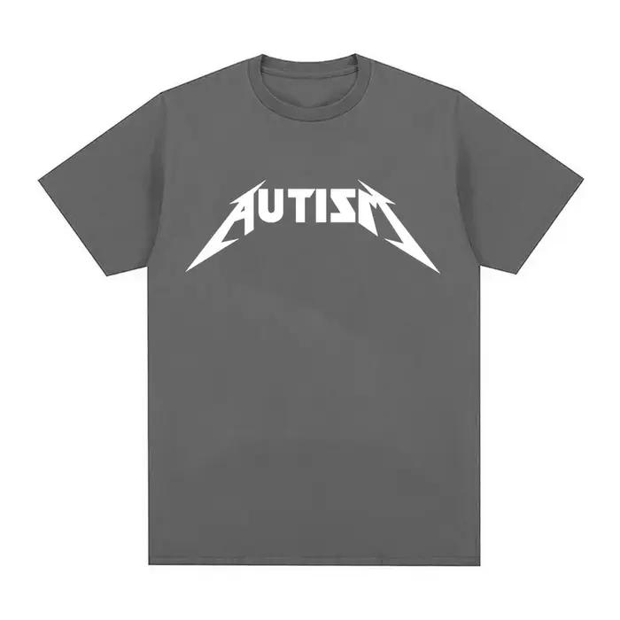 Autisme métal Rock Meme T-shirt hommes femmes mode Hip Hop manches courtes surdimensionné T-shirts é