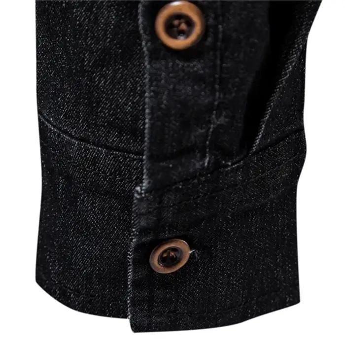 AIOPESON marque chemise en denim de coton élastique pour hommes manche longue Chemises de cow-boy de