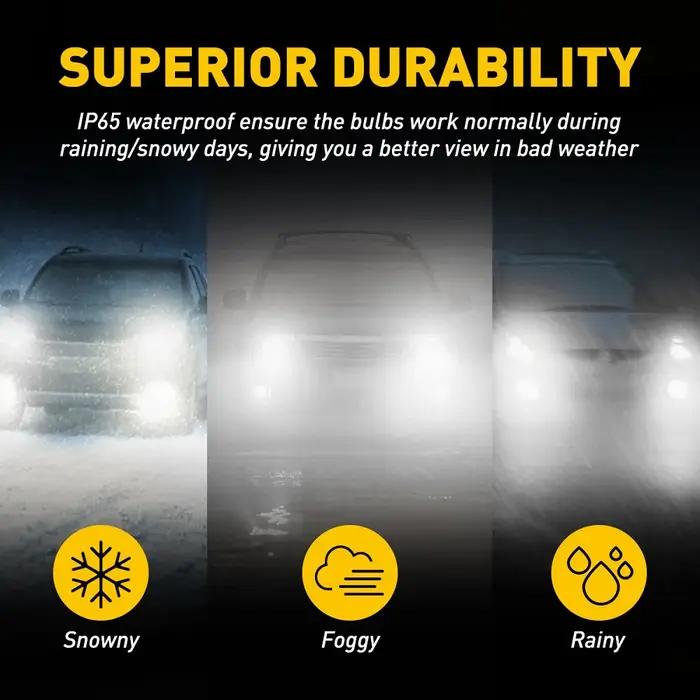 Phares antibrouillard LED Canbus, ampoule 12V, 55W, puce CSP, blanc, jaune, 9005 K, 2X, H11, H8, HB3