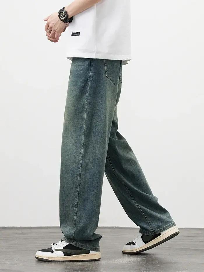 2025 printemps automne nouveaux hommes droit Vintage Fit jean pantalon décontracté de haute qualité