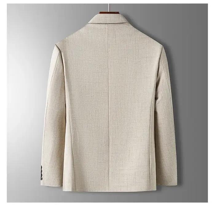 Blazer Homme Printemps-Automne de Luxe à Carreaux Jacquard – Veste Décontractée Gris Bleu Beige Coup