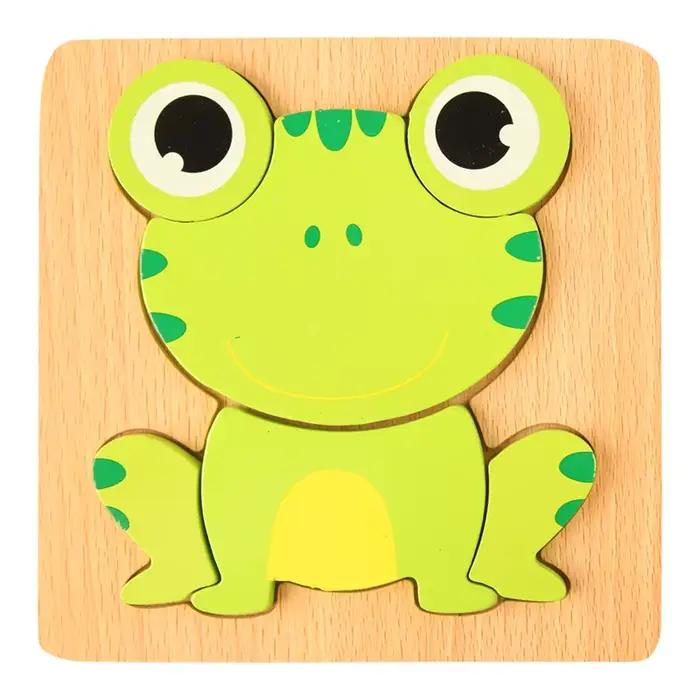 Puzzle 3D en bois de haute qualité pour bébé, dessin animé, trafic d'animaux, jeu de Cognition d'app