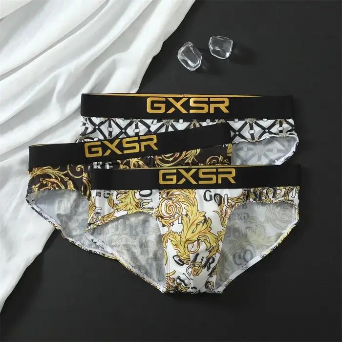 GXSR – pantalon ample en soie glacée pour hommes, tendance, motif u convexe, élastique, respirant, c