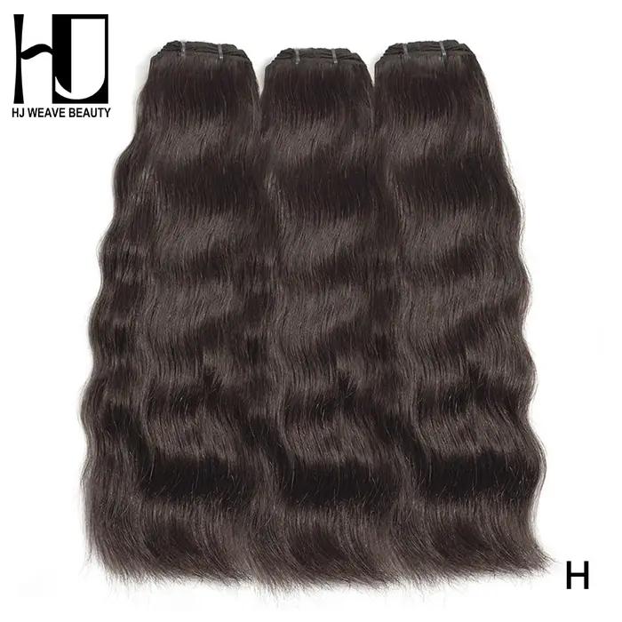 Bundles de cheveux vierges indiens bruts, faisceaux de tissage de cheveux humains raides, extension