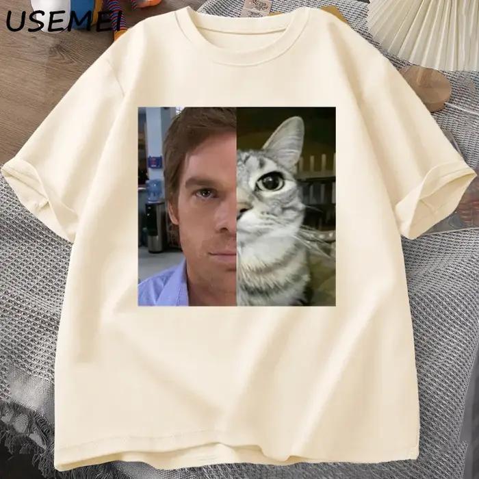 Dexter Morgan-T-shirt en coton à manches courtes et col rond pour homme, streetwear unisexe drôle, v