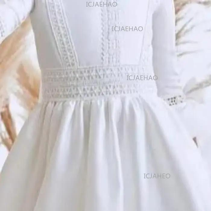 Nouvelle Robe de Mariage à Manches Longues pour Enfants 2026, Robe de Soirée d'Anniversaire pour Fil