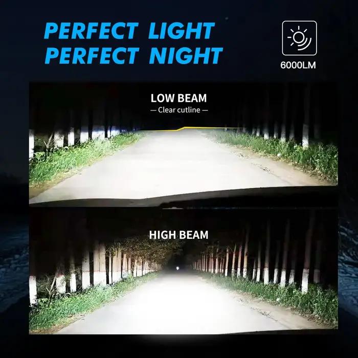 BEVINSEE Ampoule LED H4 H7 H11 50W 6000LM H1 H3 Ampoule LED 9004 9007 9008 Feux de route/croisement