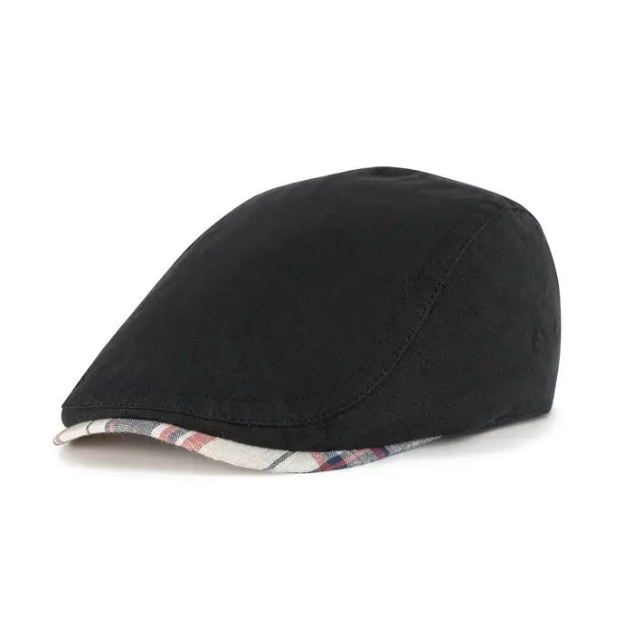 Jangoul hommes casquette plate doux Vintage lin chapeaux décontracté rétro gavroche chapeau béret pour homme conduite Iv