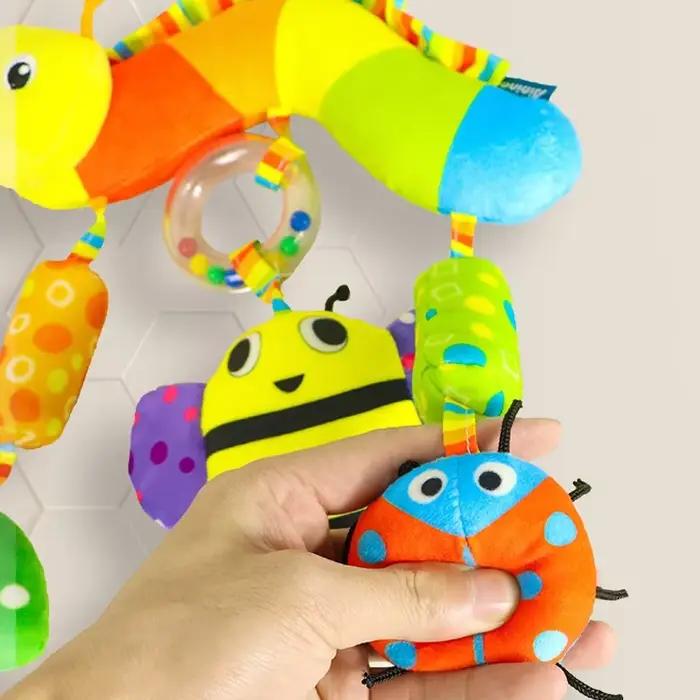 Jouets Sensoriels en Peluche Arc-en-Ciel pour Bébé Développement Sensoriel Accessoire de Voyage Poussette Siège Voiture Occasions Spéciales