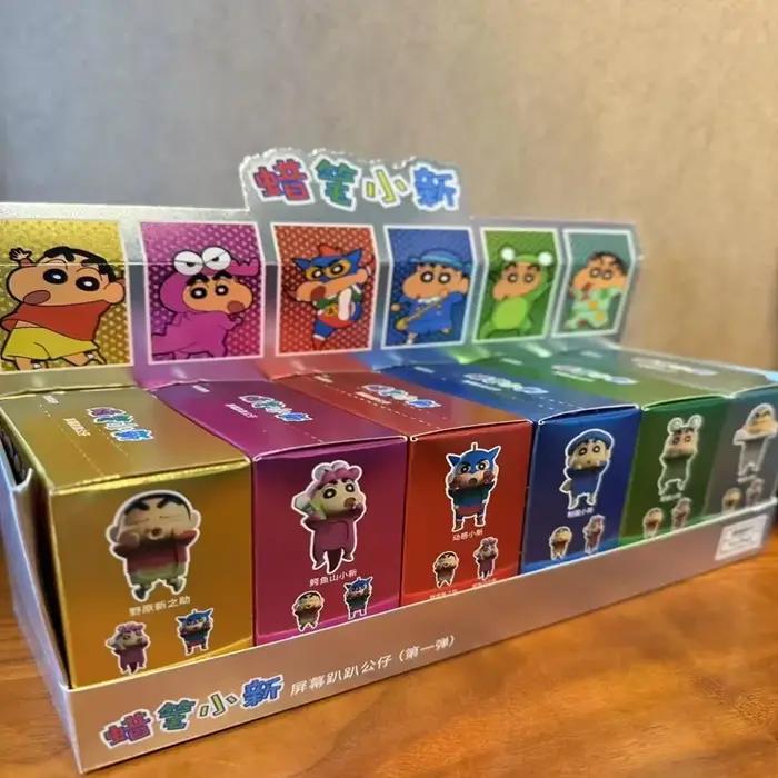 Kucikuji Original Crayon Shin Chan boîtes aveugles jouets figurines Kawaii modèle d'anime téléphone