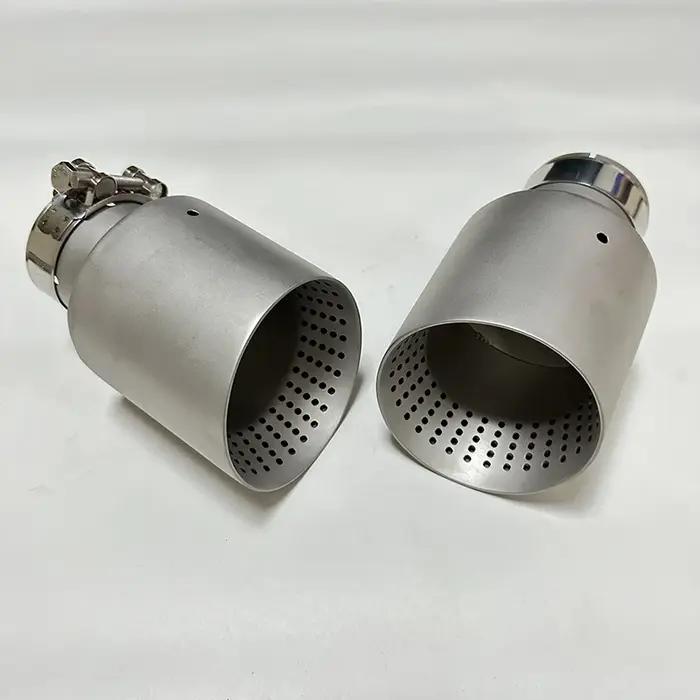 1 pièces accessoires de voiture buse d'échappement mat 304 acier inoxydable système de silencieux de