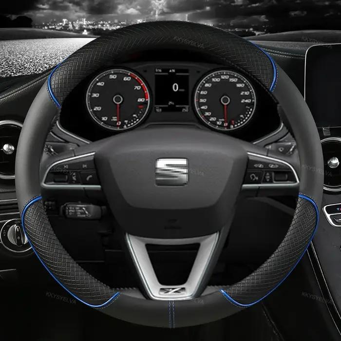 Housse de volant de voiture en cuir microfibre, 38cm, antidérapante, pour Seat Tarraco Arona Ateca I