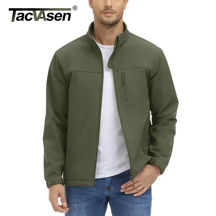 TACVASEN Veste de randonnée imperméable pour homme avec fermeture éclair complète, doublure polaire