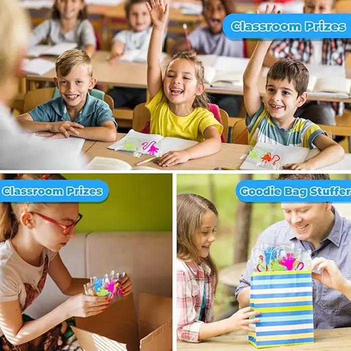 Mini mains collantes à paillettes pour enfants et adultes, 12 pièces, jouets sensoriels extensibles