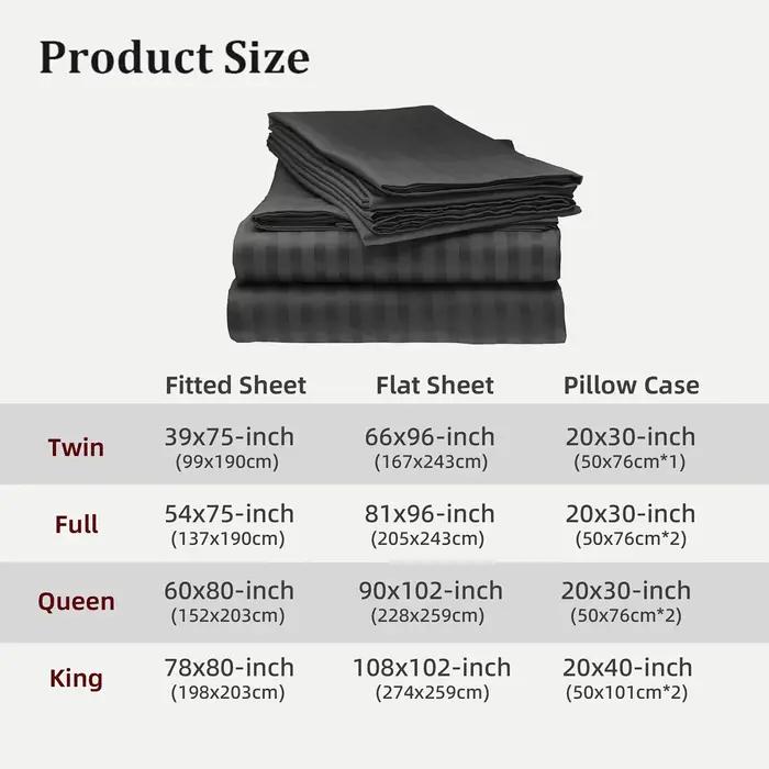 Ensemble de draps de lit de luxe Battilo avec motifs de rayures solides pour jumeaux Queen King Size four pieces drap plat taies d'oreiller confort literie haut de gamme
