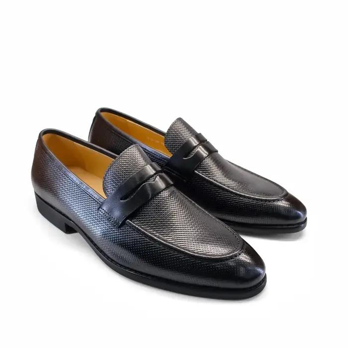 Mocassins confortables en cuir véritable, chaussures décontractées avec semelle en caoutchouc pour h