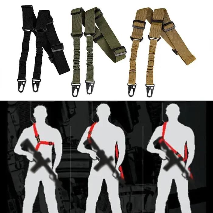 Sangle d'épaule tactique à deux Points, ceinture de fusil en Nylon Durable de l'armée, écharpe robus