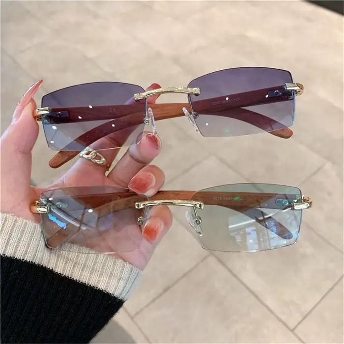 ChimPunk-Lunettes de soleil rectangulaires sans monture pour hommes et femmes, nuances de conduite,