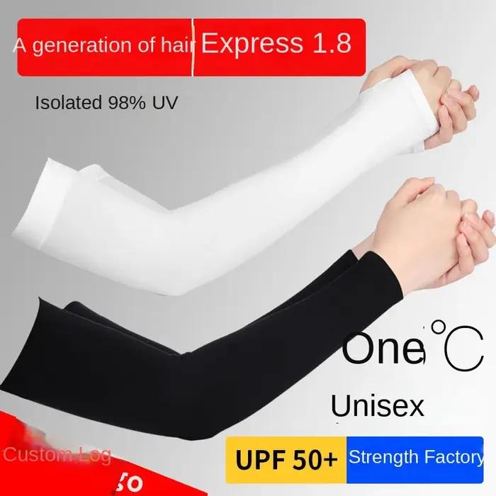 Manchons de bras rafraîchissants en soie glacée, protection solaire UV d'été, compression UPF 50+ po