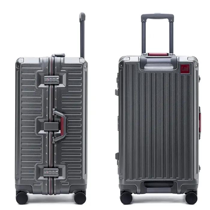 Valise de grande capacité 20/24/26/28/30 pouces, cadre en alliage d'aluminium avec roues pivotantes,