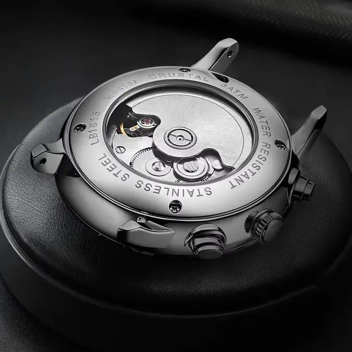 Montres mécaniques pour hommes, montre-bracelet automatique d'affaires, en acier inoxydable, lumineu