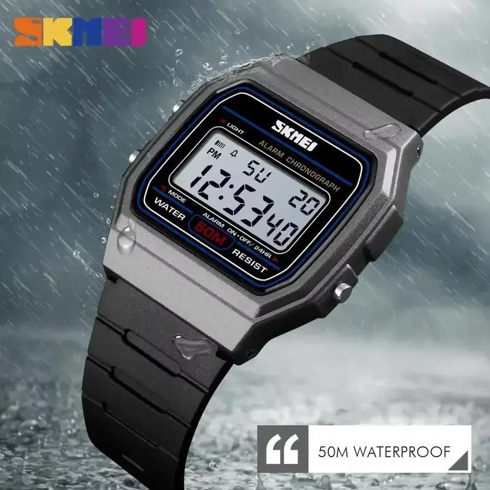 SKMEI 1412 mode femmes montre numérique affichage étanche Date semaine femme montre-bracelet sport C