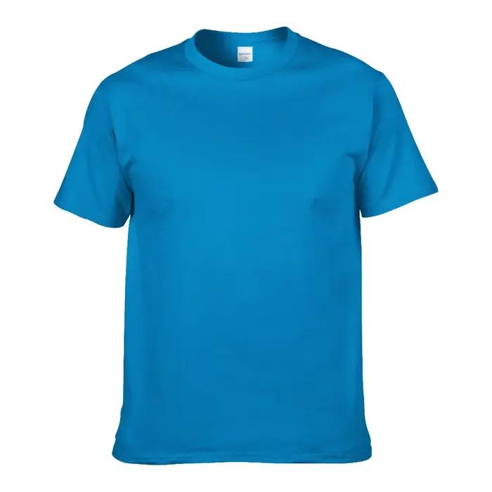Style d'été haute qualité 100% coton couleur unie t-shirt hommes couleur Pure t-shirts marque à manc