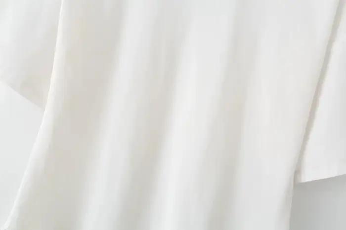 KONDALA Streetwear Chic Décontracté Femme Haut en Dentelle Asymétrique à Manches Courtes Col Rond Te