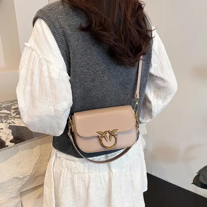 2026 Sac à bandoulière pour femme, couleur unie, sac à bandoulière, design compact, petit sac carré