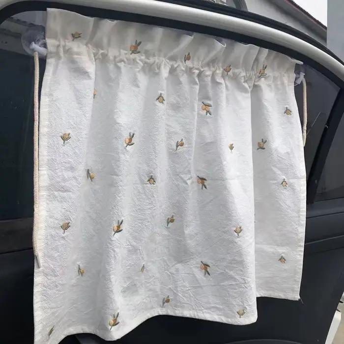 Rideau de voiture brodé pour bébé, pare-soleil pour enfants, protection UV, rideau de fenêtre, ours