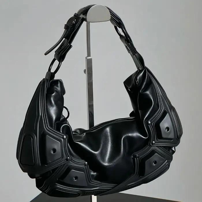 Sac à bandoulière Punk Vintage pour femmes, fourre-tout Punk pour filles, sac à aisselles en cuir PU