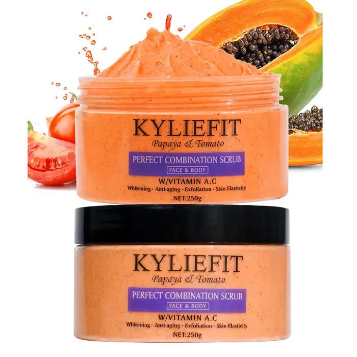 Gommage combiné papaye et tomate, réduit les taches, blanchissant, exfoliant, hydratant, peau lisse,