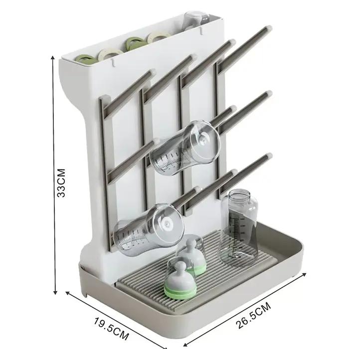 Égouttoir à biberons multi-niveaux grand rangement pour accessoires bébé organisation cuisine hygiène parent nouveau naissance cadeau