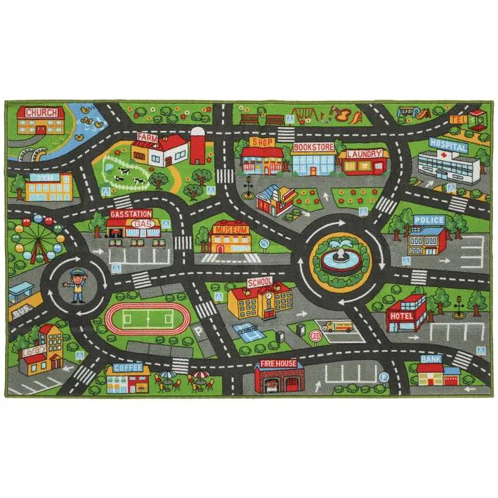 Tapis pour enfants Aiyaplay, tapis éducatif antidérapant pour ramper et jouer avec des voitures