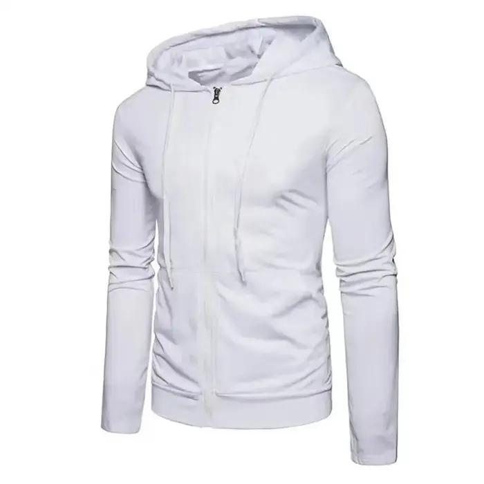 Sweat à capuche ample et décontracté en polaire pour hommes, à la mode, avec fermeture éclair, adapt