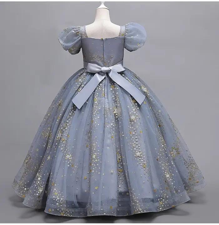 Robe de mariée à fleurs pour filles, longue, sans manches, princesse arc-en-ciel, cadeau d'hôte, pro