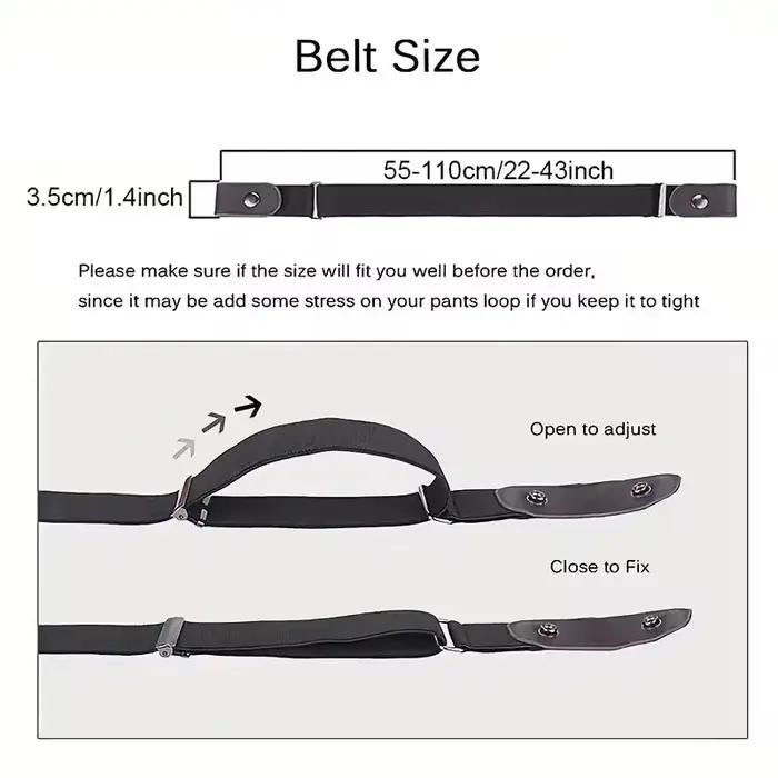 2 pièces ensemble sans boucle ceinture élastique pour femmes hommes unisexe ceinture extensible pour