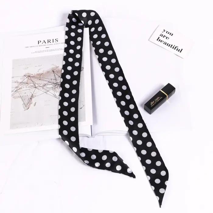 Nouvelle impression fleur petite écharpe pour femmes poignée sac rubans marque mode foulard petites