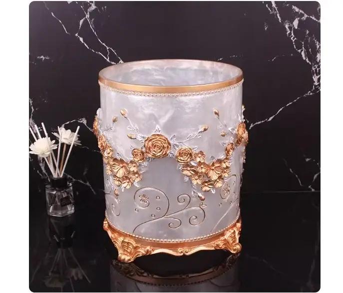 Poubelle créative de style européen pour salon, maison moderne, grande salle de bain de luxe, seau d