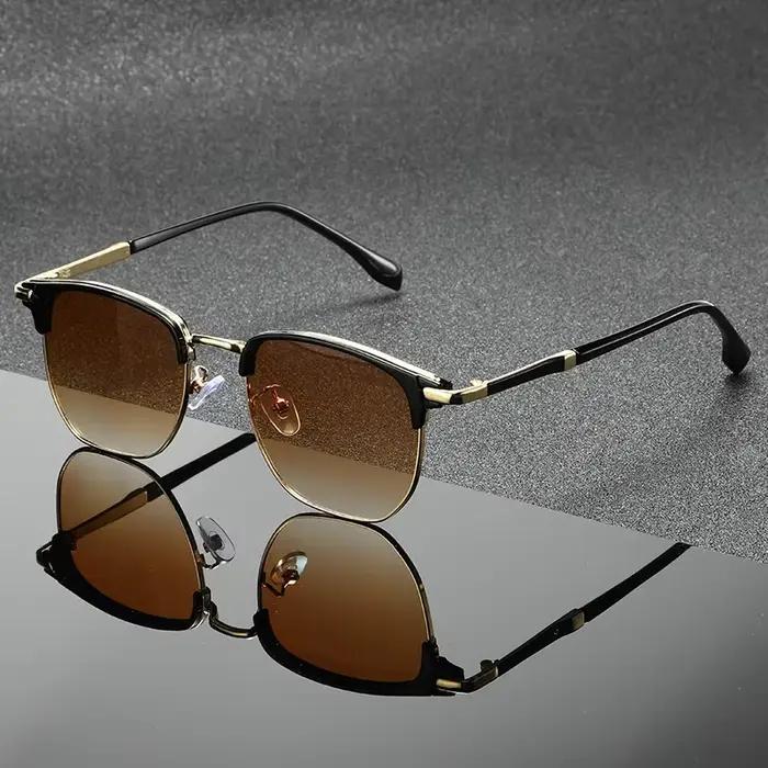 Lunettes de soleil carrées de luxe hommes femmes marque concepteur tendance alliage cadre lunettes d