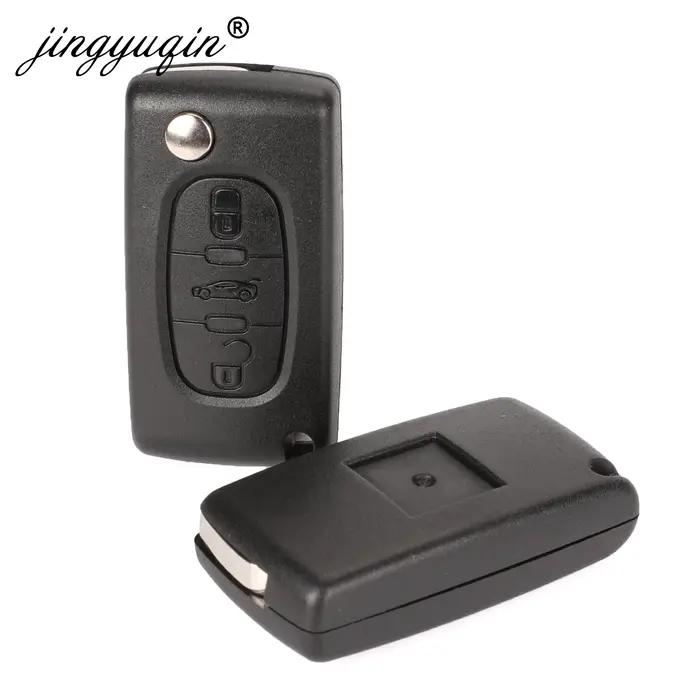 Jingyuqin-clé de voiture à rabat | 10 pièces, boutons 2/3, pour Peugeot 207 307 308 407, pour Citroe