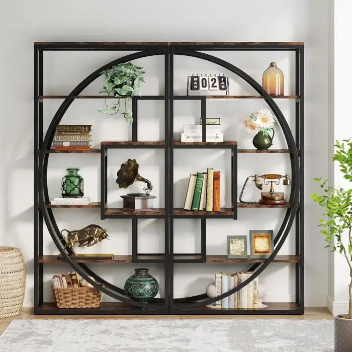 Bibliothèque, bibliothèque industrielle Etagere à 5 niveaux, bibliothèque de 70,8 pouces de haut, ét