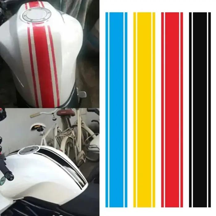 Autocollants de Moto en vinyle imperméable à rayures fines, 50CM, pour capot de réservoir de carbura