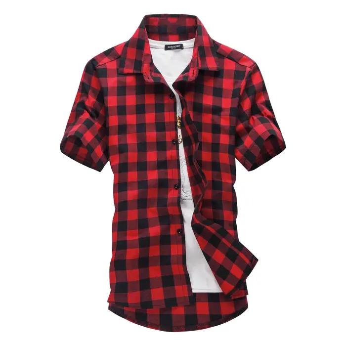 Chemise à carreaux rouge et noire pour homme – Nouvelle collection été 2026