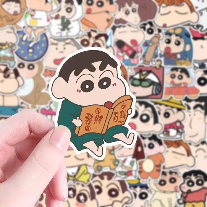 100 pièces dessin animé Crayon Shin Chan autocollants Kawaii décalcomanies enfants jouets pour voitu