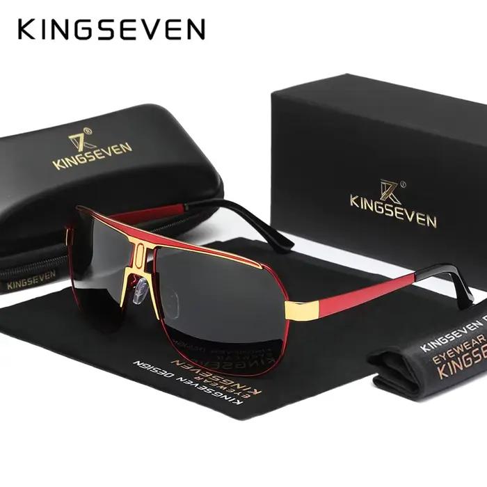 KINGSEVEN marque Design Vintage lunettes de soleil polarisées hommes mode extérieur UV400 lunettes r