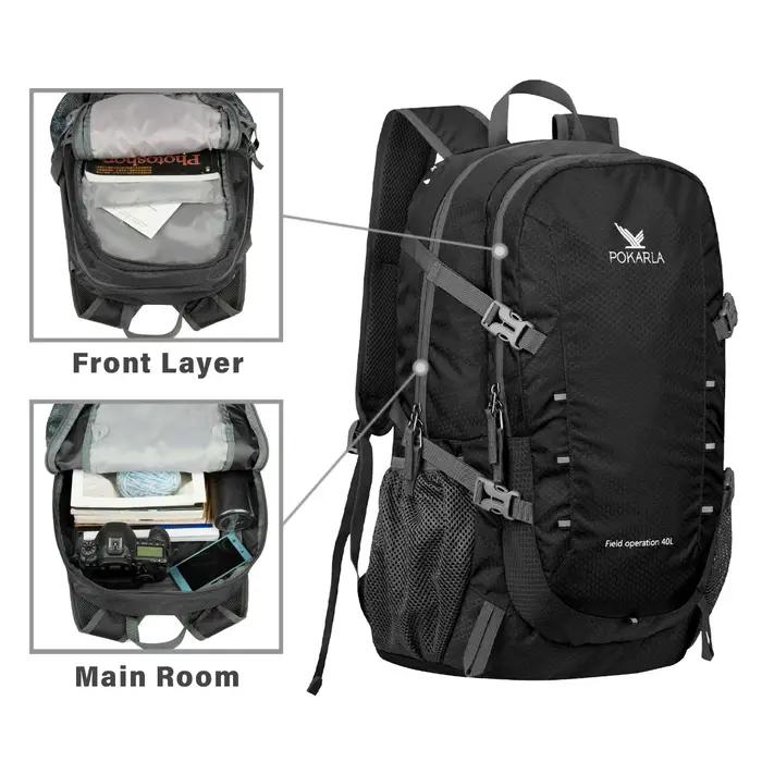 Sac à dos de voyage 40L, imperméable, léger, pliable, pour randonnée en plein air, camping, sac à do