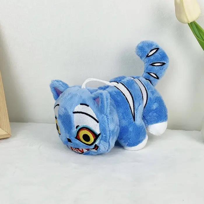 Anime chasseurs en peluche mignon violet tigre noir chapeau pie avec 3 yeux monstre chasse fille gro